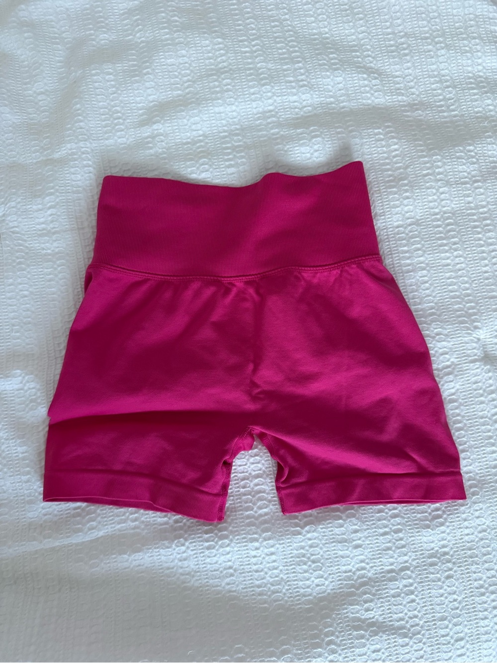 High-Waist Hot Pink Seamless Bike Shorts